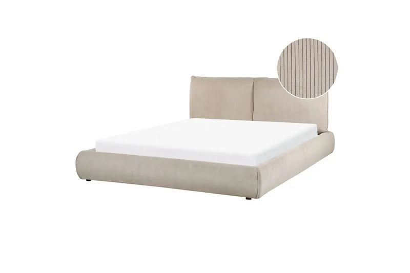 Dubbelsäng Vinay med lamellram Taupe, 160x200 cm, Taupe, 160x200 cm