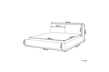 Dubbelsäng Vinay med lamellram Vit, 180x200 cm - Vit, 180x200 cm - Möbler - Säng - Ramsäng