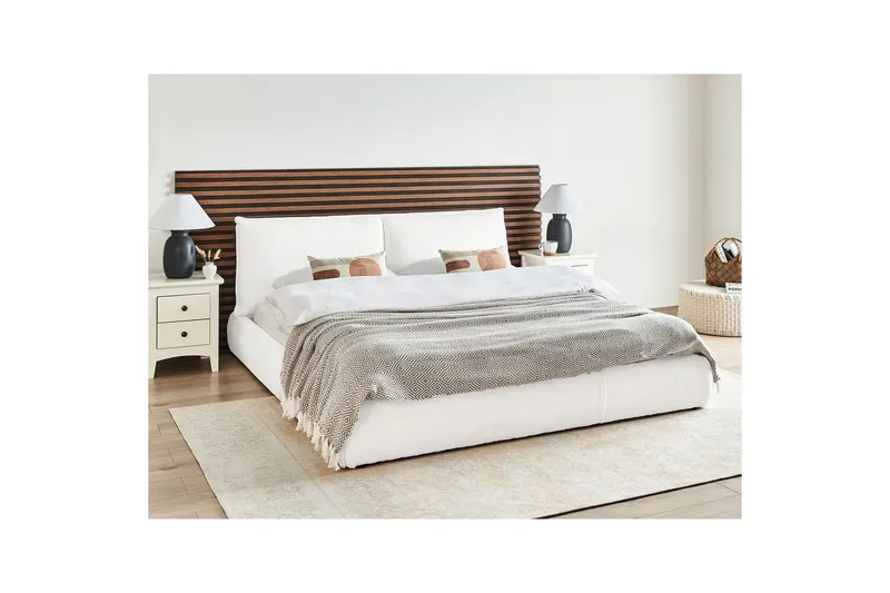 Dubbelsäng Vinay med lamellram Vit, 180x200 cm - Vit, 180x200 cm - Möbler - Säng - Ramsäng