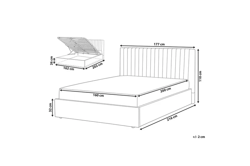 Dubbelsäng Vion med förvaring 160x200 cm - 160x200 cm - Möbler - Säng - Säng med förvaring