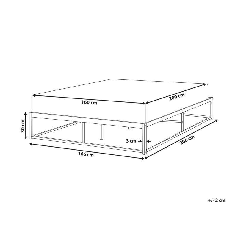 Dubbelsäng Viry 160x200 - Ljusbeige - Möbler - Säng - Sängram & sängstomme