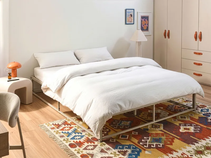 Dubbelsäng Viry 160x200 - Ljusbeige - Möbler - Säng - Sängram & sängstomme