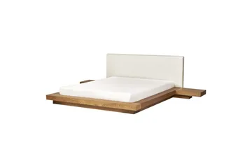 Dubbelsäng Zen med lamellram Ljus Trä-Vit, 160x200 cm - Ljus Trä-Vit, 160x200 cm - Möbler - Säng - Sängram & sängstomme