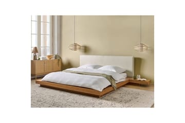 Dubbelsäng Zen med lamellram Ljus Trä-Vit, 180x200 cm - Ljus Trä-Vit, 180x200 cm - Möbler - Säng - Sängram & sängstomme