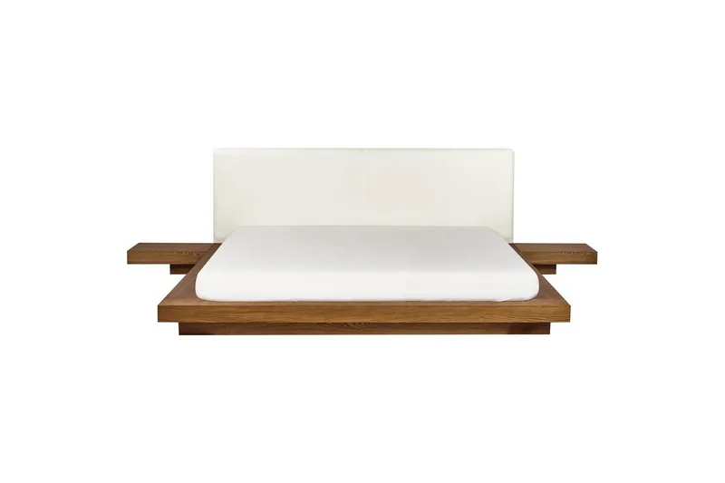 Dubbelsäng Zen med lamellram Ljus Trä-Vit, 180x200 cm - Ljus Trä-Vit, 180x200 cm - Möbler - Säng - Sängram & sängstomme