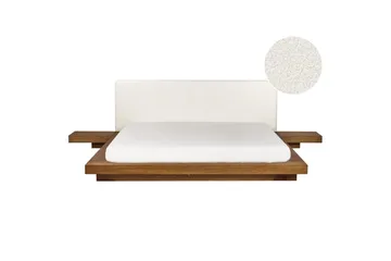 Dubbelsäng Zen med lamellram Ljus Trä-Vit, 180x200 cm - Ljus Trä-Vit, 180x200 cm - Möbler - Säng - Sängram & sängstomme