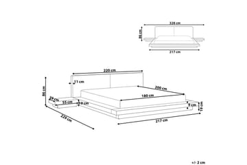 Dubbelsäng Zen med lamellram Ljus Trä-Vit, 180x200 cm - Ljus Trä-Vit, 180x200 cm - Möbler - Säng - Sängram & sängstomme