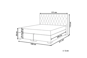 Dulcina Sängram 160x200 cm - Grå - Möbler - Säng - Kontinentalsäng