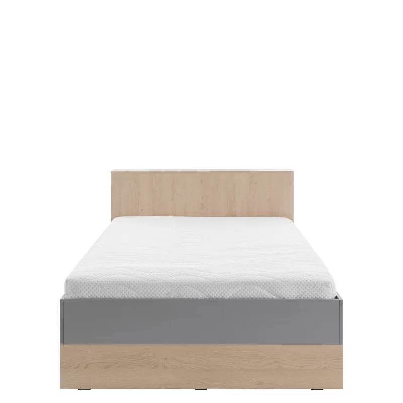 Edson Komplett Sängpaket med Förvaring 120x200 cm i Trä med Sänggavel + Bäddmadrass med Tygram, Vit