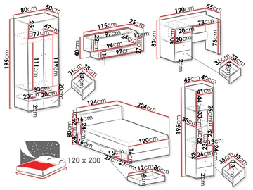 Edson Möbelset för Sovrum - Möbler - Säng - Möbelset för sovrum