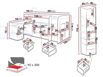 Edson Möbelset för Sovrum - Möbler - Säng - Möbelset för sovrum