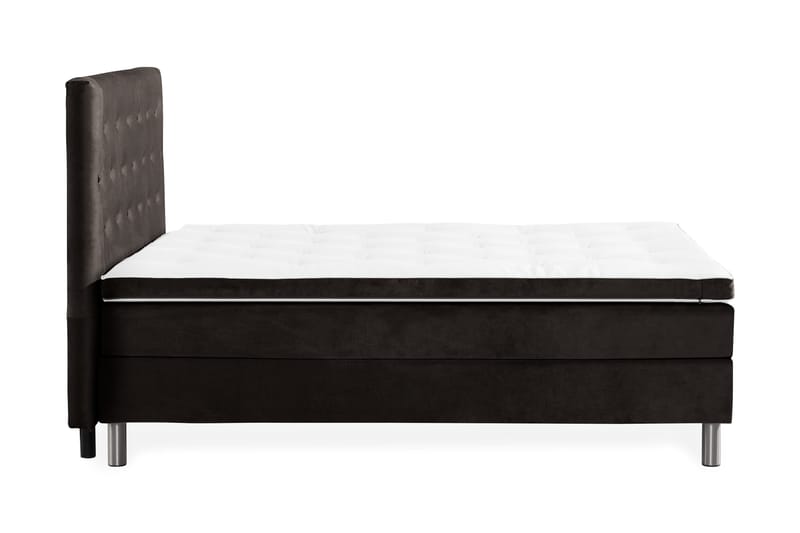 Ella Sängpaket 120x200 cm Knapp Gavel - Mörkgrå/Sammet - Möbler - Säng - Kontinentalsäng