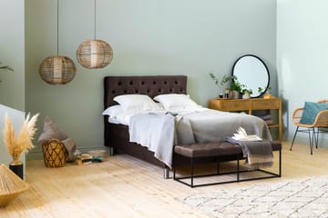 Ella Sängpaket 140x200 cm Djuphäftad Gavel - Brun/Sammet - Möbler - Säng - Kontinentalsäng