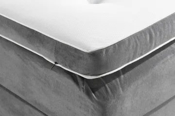 Ella Sängpaket 140x200 cm Djuphäftad Gavel - Ljusgrå/Sammet - Möbler - Säng - Kontinentalsäng