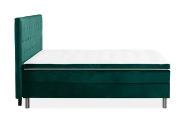Ella Sängpaket 160x200 cm Knapp Gavel - Mörkgrön/Sammet - Möbler - Säng - Kontinentalsäng