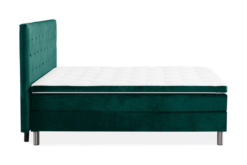 Ella Sängpaket 160x200 cm Knapp Gavel - Mörkgrön/Sammet - Möbler - Säng - Kontinentalsäng