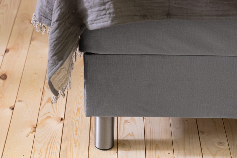 Ella Sängpaket 90x200 cm Knapp Gavel - Ljusgrå/Sammet - Möbler - Säng - Kontinentalsäng