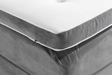 Ella Sängpaket 90x200 cm Knapp Gavel - Ljusgrå/Sammet - Möbler - Säng - Kontinentalsäng
