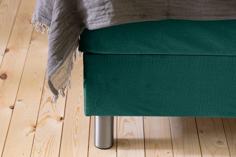Ella Sängpaket 90x200 cm Knapp Gavel - Mörkgrön/Sammet - Möbler - Säng - Kontinentalsäng