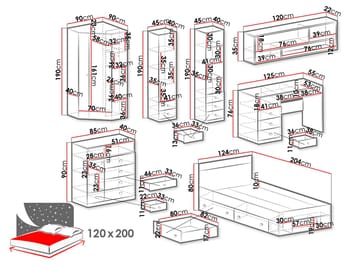Elvaren Möbelset för Sovrum - Möbler - Säng - Möbelset för sovrum
