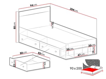Elvaren Sängram 90x200 cm - Möbler - Säng - Säng med förvaring