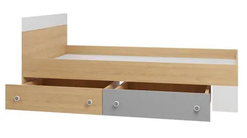Elvaren Sängram med Förvaring 120x200 cm i Målat Trä med Sänggavel - Svart|Vit - Möbler - Säng - Säng med förvaring