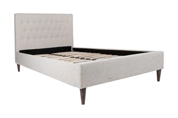 Emilia Komplett Sängpaket – Sängram 120x200 i Tyg med Sänggavel + Bäddmadrass med Fasthetsgrad - Beige - Möbler - Säng - Sängram & sängstomme