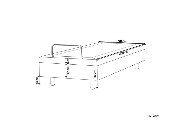 Enkelsäng Duke II Ljusbeige, 90x200 cm - Ljusbeige, 90x200 cm - Möbler - Säng - Ställbar säng