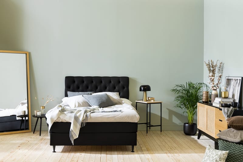 Ella Sängpaket 120x200 cm Djuphäftad Gavel - Svart - Möbler - Säng - Enkelsäng