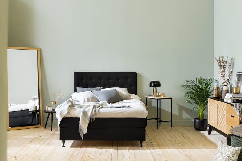 Ella Sängpaket 120x200 cm Knapp Gavel - Svart - Möbler - Säng - Enkelsäng