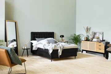 Ella Sängpaket 120x200 cm Rutig Gavel - Svart - Möbler - Säng - Enkelsäng