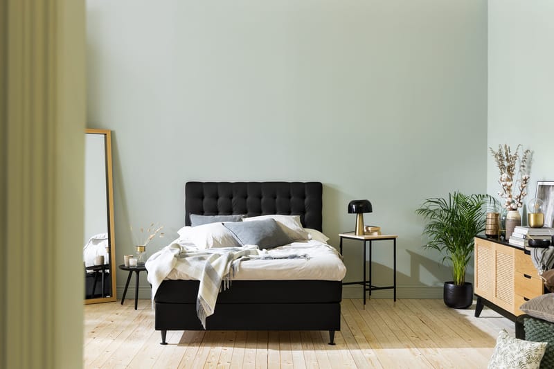 Ella Sängpaket 120x200 cm Rutig Gavel - Svart - Möbler - Säng - Enkelsäng