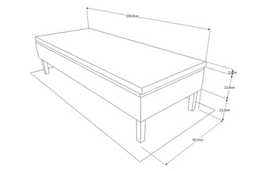 Viken Bas Ramsäng 80x200 cm - Grå/Valnöt - Möbler - Säng - Enkelsäng