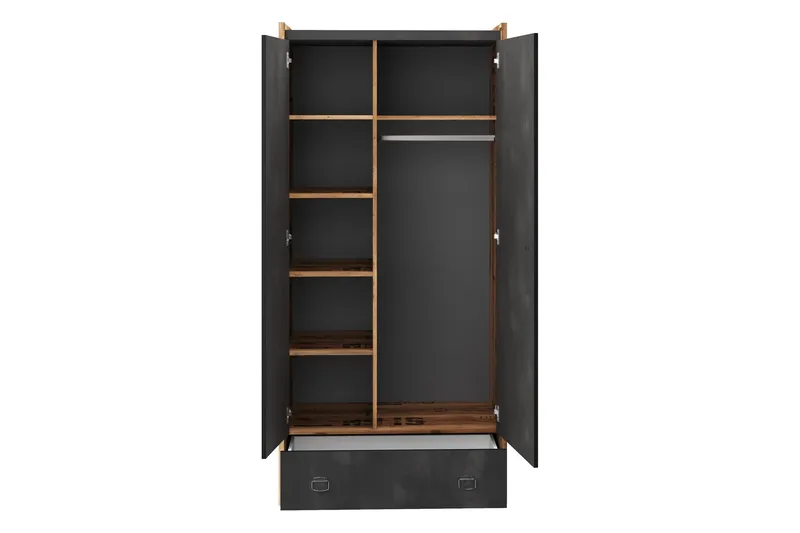 Evorana Möbelset För Sovrum - Brun/Mörkgrå - Möbler - Säng - Möbelset för sovrum