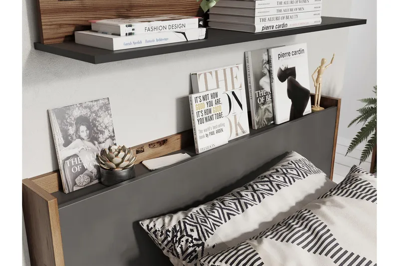 Evorana Möbelset För Sovrum - Brun/Mörkgrå - Möbler - Säng - Möbelset för sovrum