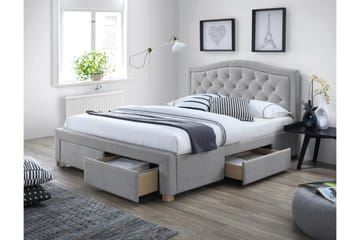 Förvaringssäng Gollara 140x200 cm - Grå/Trä/Natur - Möbler - Säng - Säng med förvaring