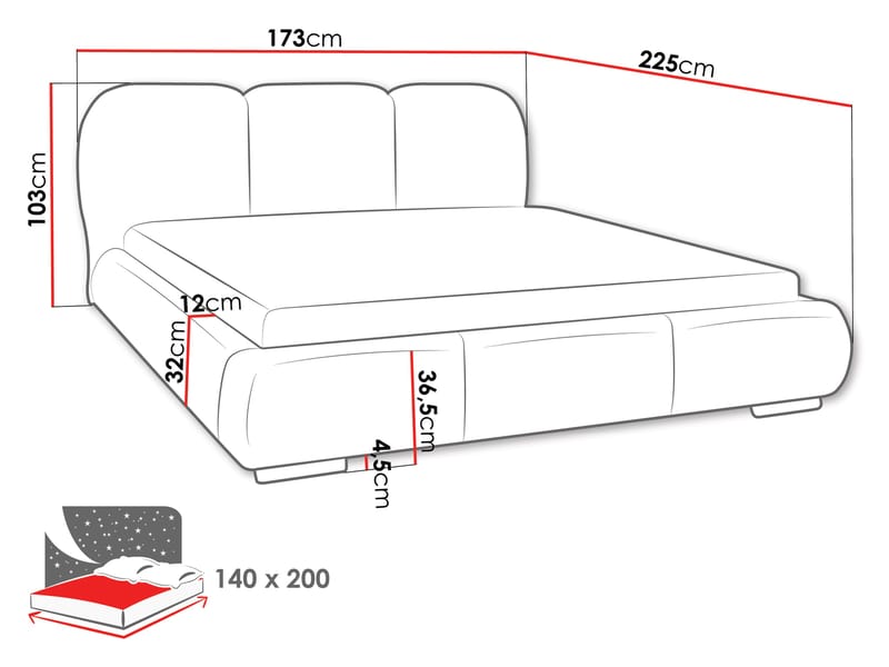 Fito Sängram med förvaring 140x200 cm - mint - Möbler - Säng - Säng med förvaring