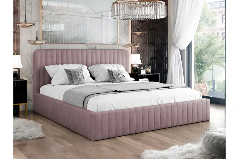 Flanna Sängram 140x200 cm - Rosa - Möbler - Säng - Sängram & sängstomme