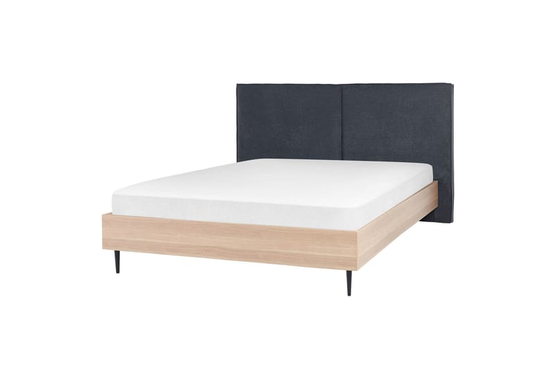 Flint Sängram 160x200 cm, Grå/Ljust trä/Svart