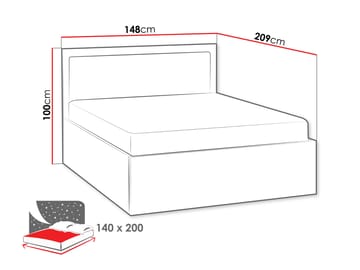 Fonti Sängram 140x200 cm med Lyftförvaring - Brun|svart - Möbler - Säng - Sängram & sängstomme