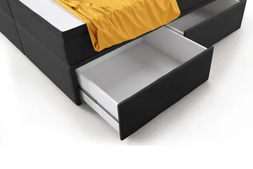 Franco Komplett Sängpaket med förvaring LED-belysning 180x200 cm - Grå / Sammet - Möbler - Säng - Kontinentalsäng