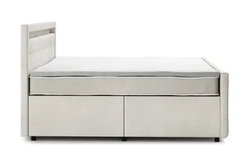 Franco light Komplett Sängpaket med förvaring LED-belysning 180x200 cm - Beige - Möbler - Säng - Kontinentalsäng