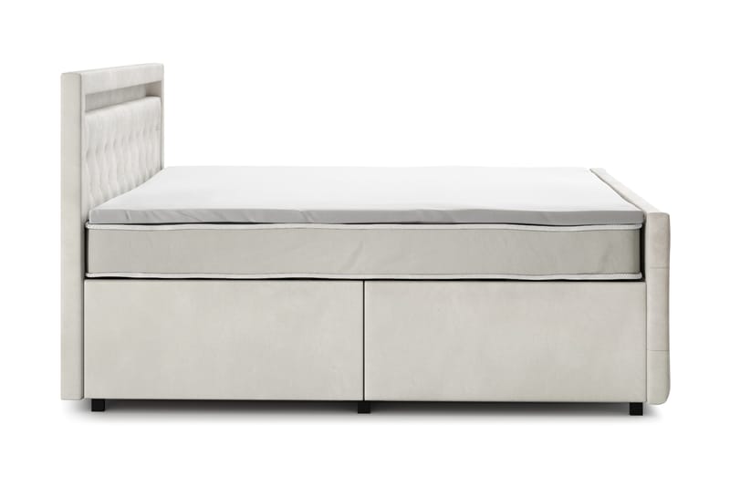 Franco light Komplett Sängpaket med förvaring LED-belysning 180x200 cm - Beige - Möbler - Säng - Kontinentalsäng
