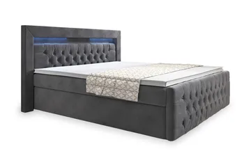 Franco Sängpaket med förvaring LED-belysning 140x200 cm - 140x200 Grå (+Fler val) - Möbler - Säng - Kontinentalsäng