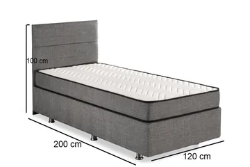 Froknial Förvaringssäng 120x200 cm - Grå - Möbler - Säng - Säng med förvaring