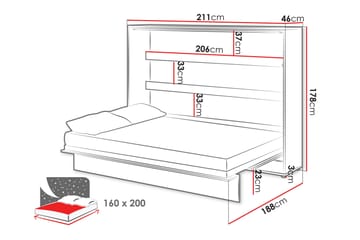 Rauk Sängskåp 211x188 cm - Vit - Möbler - Säng - Gästsäng & extrasäng - Sängskåp