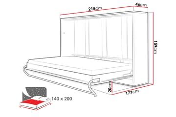 Rauk Sängskåp 215x46 cm - Grå - Möbler - Säng - Gästsäng & extrasäng - Sängskåp