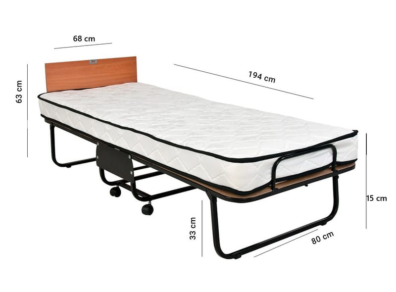 Remina F ällsäng 80x190 cm - Svart/Vit - Möbler - Säng - Gästsäng & extrasäng - Utdragssäng