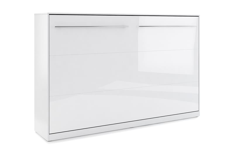 Compact Sängskåp Horisontellt 90x200 - Vit Highgloss - Sängskåp