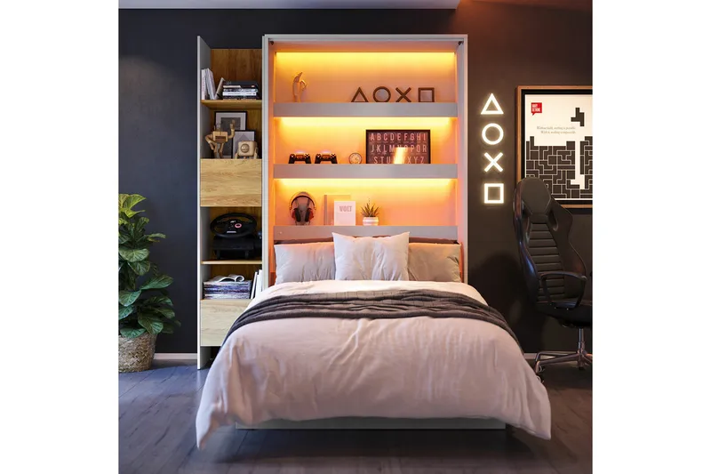 Grianan Sängskåp 120x200 cm beige - Möbler - Säng - Gästsäng & extrasäng - Sängskåp